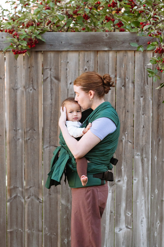 Infant Half Buckle Wrap-Style Straps Babue Carrier: BabyBabue, Emerald Green